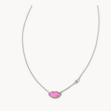 Load image into Gallery viewer, Kendra Scott Lips Pendant Necklace Hot Pink Mother of Pearl Gold or Silver
