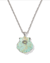 Load image into Gallery viewer, Kendra Scott Lucia Shell Pendant Necklace Gold - Green Chrysocolla
