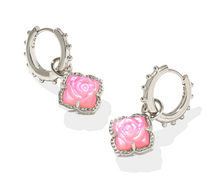 Load image into Gallery viewer, Kendra Scott Mallory Rose Huggie Earrings Blush Ivory Mother of Pearl
