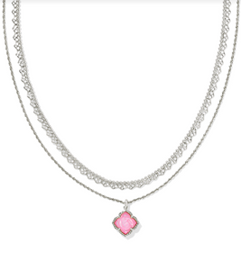 Kendra Scott Mallory Rose Multi Strand Necklace Blush Ivory Mother of Pearl