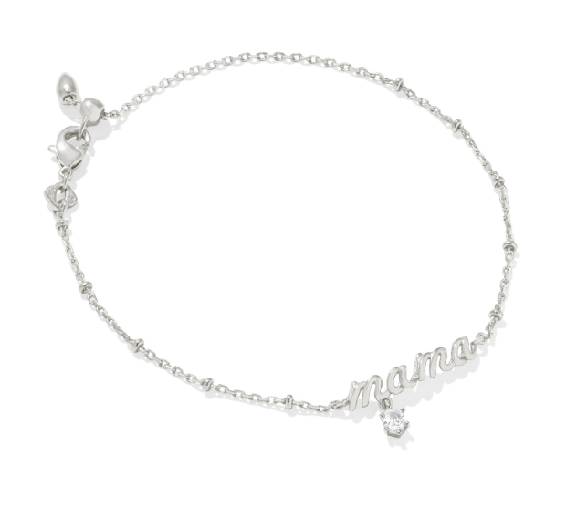 Kendra Scott Mama Crystal Delicate Chain Bracelet Gold or Silver
