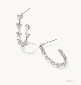 Kendra Scott Mickey Mouse Hoop Earrings White Crystal