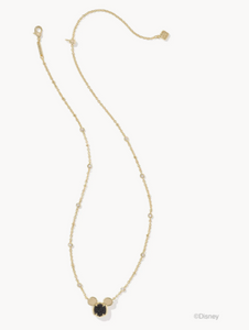 Kendra Scott Mickey Mouse Pendant Necklace in Gold Black Drusy