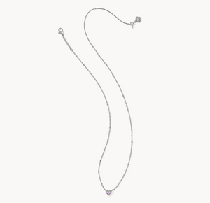 Kendra Scott Mini Ari Heart Necklace Bubblegum Pink Kyocera Opal