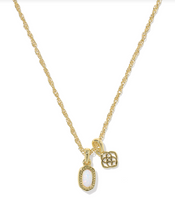 Load image into Gallery viewer, Kendra Scott Mini Elisa Dira Necklace Gold - Bright White Opal
