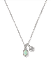 Load image into Gallery viewer, Kendra Scott Mini Elisa Dira Necklace Rhodium - Green Opal
