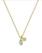 Load image into Gallery viewer, Kendra Scott Mini Elisa Dira Necklace gold - Blue Opal
