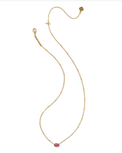 Load image into Gallery viewer, Kendra Scott Mini Elisa Satellite Short Pendant Necklace Dark Fushia Gold
