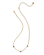 Load image into Gallery viewer, Kendra Scott Mini Elisa Three Stone Strand Necklace Gold Blue Lapis
