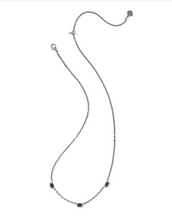 Load image into Gallery viewer, Kendra Scott Mini Elisa Three Stone Strand Necklace Silver Golden Obsidian
