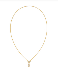 Kendra Scott Mini Elisa Toggle Pendant Necklace Gold Ivory Mother of Pearl
