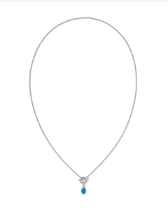 Kendra Scott Mini Elisa Toggle Pendant Necklace Rhodium Indigo Magnesite