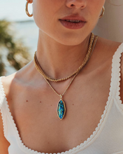 Load image into Gallery viewer, Kendra Scott Ophelia Large Long Pendant Gold - Abalone Shell
