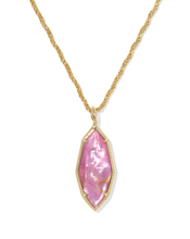 Load image into Gallery viewer, Kendra Scott Ophelia Large Long Pendant Gold - Light Mauve Illusion
