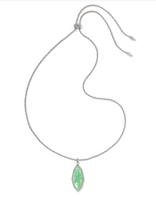 Load image into Gallery viewer, Kendra Scott Ophelia Large Long Pendant Rhodium - Mint Iridescent Abalone shell
