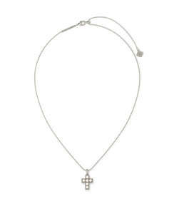 Kendra Scott Pearl Cross Necklace White Pearl in Gold or Silver