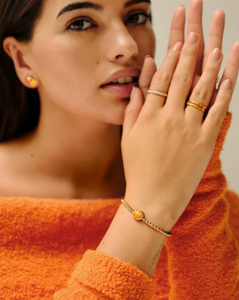 Kendra Scott Pumpkin Stretch Bracelet in Gold or Silver