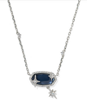 Load image into Gallery viewer, Kendra Scott Silver Elisa Star Pendant Necklace-Silver Steel Blue
