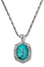 Load image into Gallery viewer, Kendra Scott  Silver Tiger Striped Daphne Blue Marble Necklace
