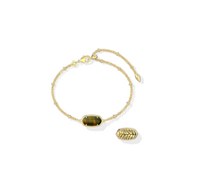 Load image into Gallery viewer, Kendra Scott Tiger Striped Dark Brown Elaina Gold Bracelet
