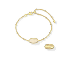 Load image into Gallery viewer, Kendra Scott Tiger Striped Mother Of Pearl Elaina Gold Bracelet
