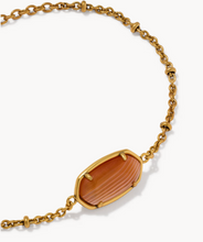 Load image into Gallery viewer, Kendra Scott Tiger Striped Orange Agate Elaina Gold Bracelet
