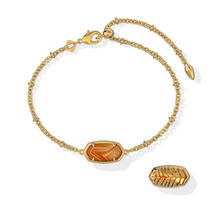 Load image into Gallery viewer, Kendra Scott Tiger Striped Orange Agate Elaina Gold Bracelet
