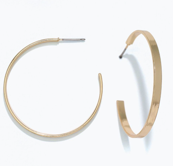 Large Polished Gold Hoop Earrings