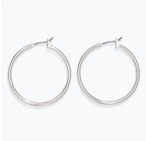 Large Silver Hoop Earrings