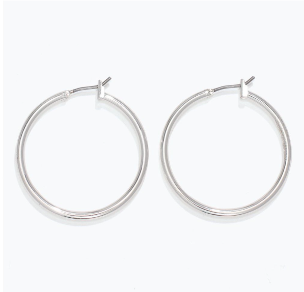 Large Silver Hoop Earrings