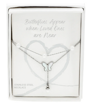 Load image into Gallery viewer, Layered Butterfly Necklace- &quot;Butterflies Appear when Angels are Here&quot;
