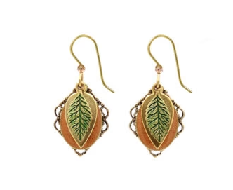 Leaf on Layered Shapes Earrings