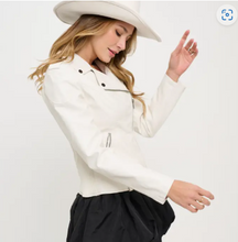Load image into Gallery viewer, Leah Classic Faux Leather Biker Jacket
