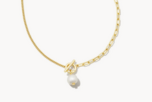 Load image into Gallery viewer, Kendra Scott Gold Leighton Convertible Necklace In White Pearl
