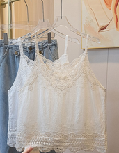 Load image into Gallery viewer, Crochet Lace Camisole Tank top- Beige
