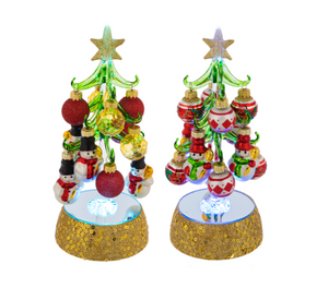 Light Up Christmas Trees with Snowmen Ornaments