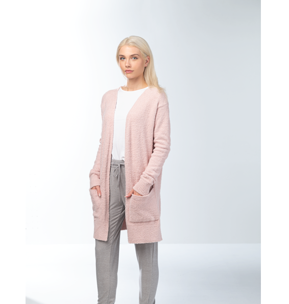 Long Lounge Cardigan in Pink or Oatmeal