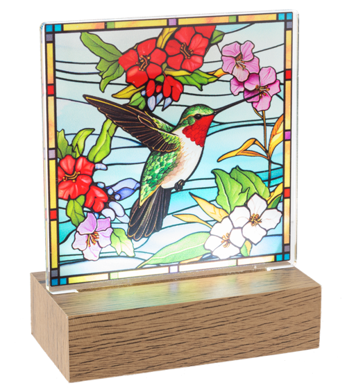 Light Up Stained Glass Nature Decor