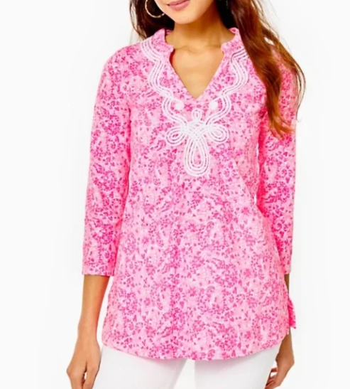 Lilly Pulitzer Kaia Knit Tunic Pink Shandy Size L -50% off