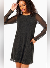 Load image into Gallery viewer, Lily Pulitzer Ophelia Dress in Onyx w gold sparkles - Size Large
