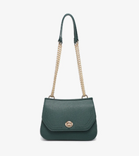 Load image into Gallery viewer, Lottie Vegan Chain Crossbody in Hunter Green

