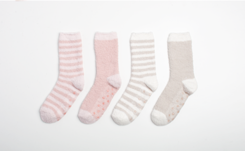 Lounge Fuzzy Socks in Blush or Oatmeal