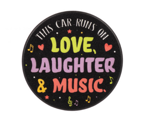 Love, Laughter, and Music Car Coaster