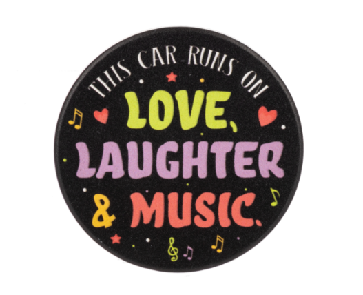 Love, Laughter, and Music Car Coaster