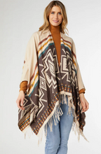 Load image into Gallery viewer, Luzia Aztek Wrap/Shawl with Fringe
