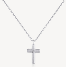 Load image into Gallery viewer, Men&#39;s Stainless Steel Cross Pendant Necklace by Brosway
