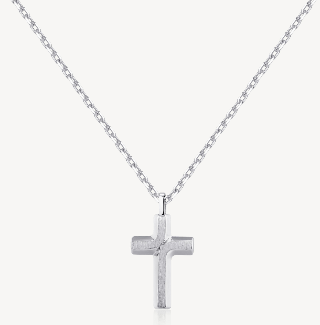 Men's Stainless Steel Cross Pendant Necklace by Brosway