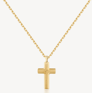 Men's Stainless Steel Gold Cross Pendant Necklace by Brosway