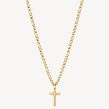 Load image into Gallery viewer, Men&#39;s Stainless Steel Gold Necklace with Cross Shaped Pendant by Brosway
