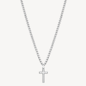 Men's Stainless Steel Necklace with Cross Shaped Pendant by Brosway